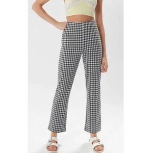 Urban Outfitters Houndstooth Gingham Printed Kick Flare Pants Black and White
